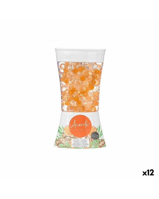 Acorde Oranje Gember air freshener gel 150g pack with 12 units, orange and ginger scent, for home and kitchen decor.