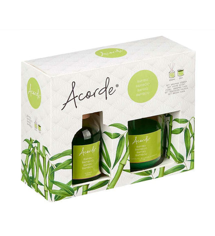 Set of six Acorde Bamboe air freshener bottles, 100 ml each, designed for home and kitchen decor.