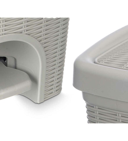 Six Stefanplast light gray 20L plastic waste bins, suitable for household storage and organization, shown in a clean, organized setting.