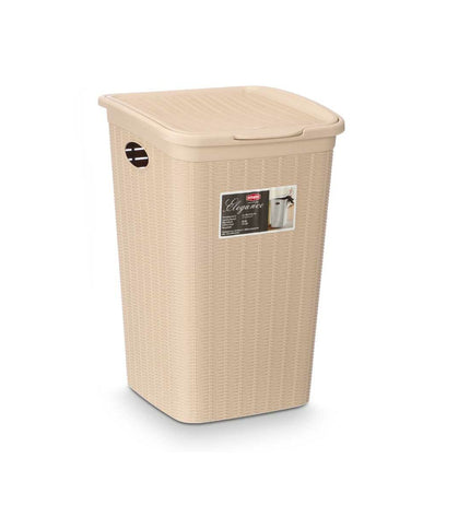 Six Stefanplast Crème plastic storage containers, 50L capacity, measuring 36x54.5x38 cm, for home organization and kitchen use.