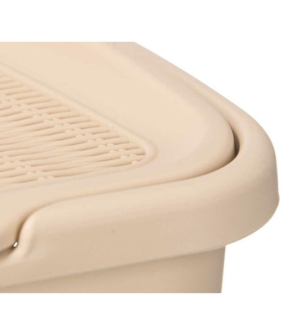 Six Stefanplast Crème plastic storage containers, 50L capacity, 36x54.5x38 cm, ideal for home storage and organization.