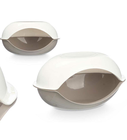 Six Mascow plastic pet beds in white and gray for small animals, measuring 58 x 32 x 37 cm.