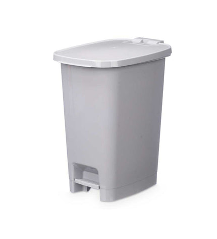 Six gray plastic pedal bins, 25L capacity, for household kitchen storage and organization by BigBuy Home.
