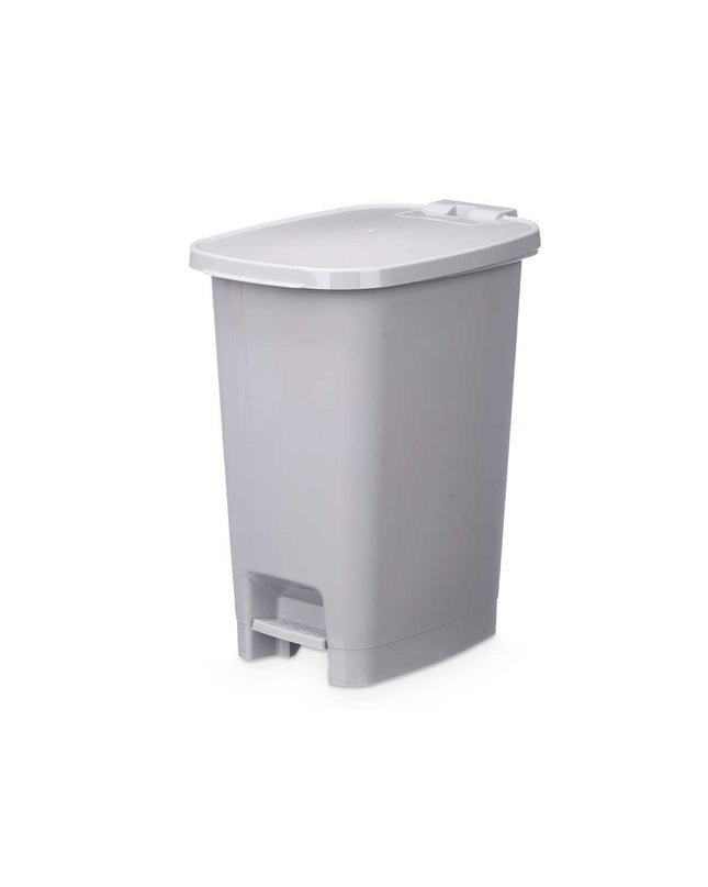 Six gray plastic pedal bins, 25L capacity, for household kitchen storage and organization by BigBuy Home.