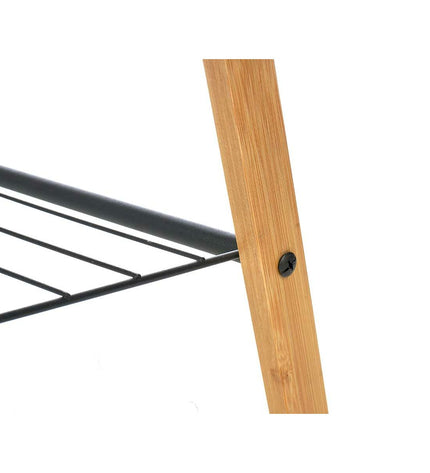 Kipit zwart metalen handdoekrek met bamboe, badkamer, 60 x 90 cm, vier stuks, huis en koken badkamer accessoire