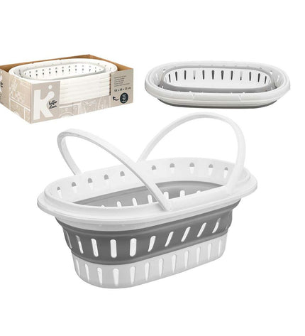 Set of six foldable polypropylene laundry baskets with TPR handles, 58x23x38 cm, ideal for home storage and organization by BigBuy Home.