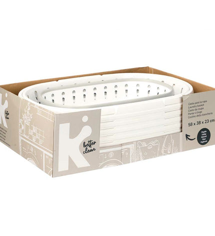 Foldable polypropylene laundry baskets by BigBuy Home, 58x23x38 cm, set of 6, ideal for home storage and organization.