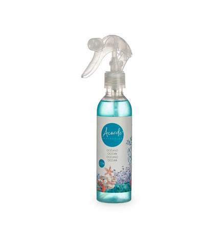 Acorde Oceaan luchtverfrisser 200 ml, ocean-inspired scent in a sleek bottle, ideal for home decor and freshening indoor spaces.