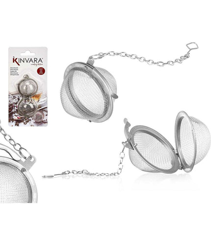 Set of 12 stainless steel infuser balls for tea and coffee, 8.5x18x2.5 cm, by Kinvara, ideal for brewing loose leaf beverages.