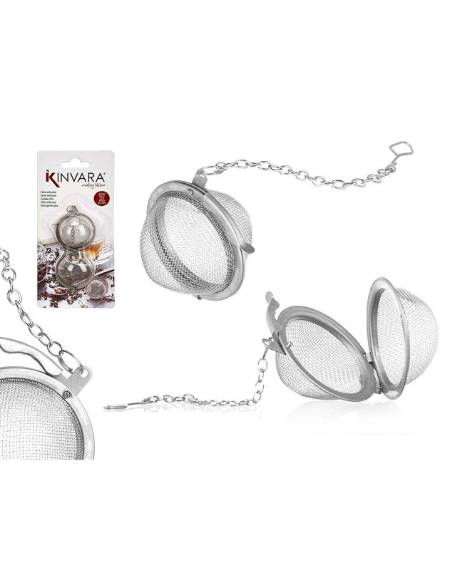 Set of 12 stainless steel infuser balls for tea and coffee, 8.5x18x2.5 cm, by Kinvara, ideal for brewing loose leaf beverages.