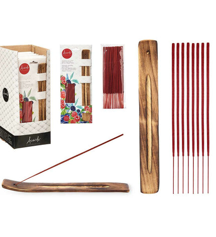 A set of 12 Acorde Acorde Rode Vruchten scented incense sticks for home and cooking, displayed in a decorative box.