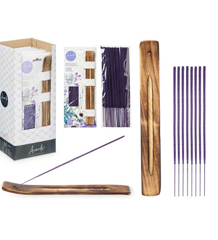 Acorde Wierookset Acorde with 50 incense pieces, displayed in a decorative container for home and cooking ambiance.