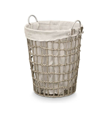 Six Kipit gray polyester storage bags with plastic and iron accents, made from 50% cotton, for home organization and kitchen use.