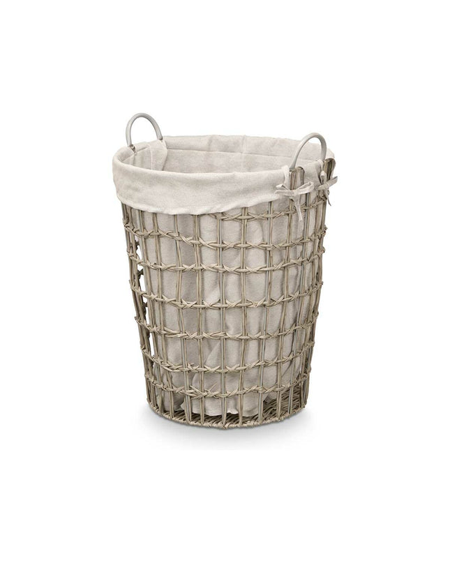 Six Kipit gray polyester storage bags with plastic and iron accents, made from 50% cotton, for home organization and kitchen use.