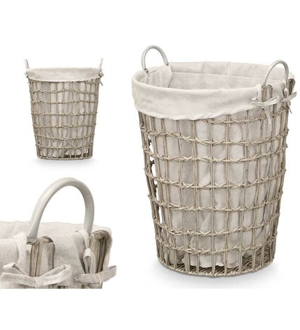 Set of six gray Kipit storage baskets made from polyester, polypropylene, and plastic, suitable for home organization and kitchen use.
