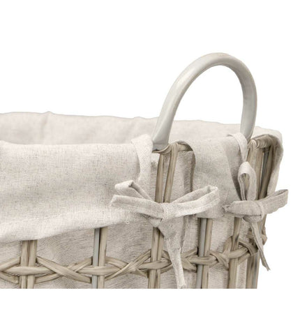Six gray Kipit storage bags made of polyester, polypropylene, and cotton with iron plastic details, suitable for home and kitchen organization.