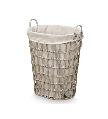 Set of six grey Kipit fabric storage bags made of polyester, polypropylene, and cotton, suitable for home organization.