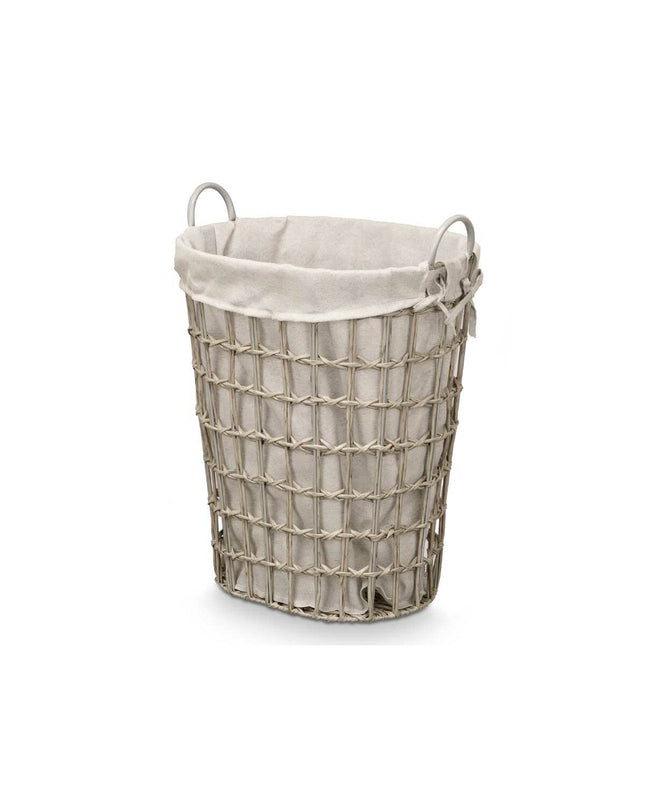 Set of six grey Kipit fabric storage bags made of polyester, polypropylene, and cotton, suitable for home organization.