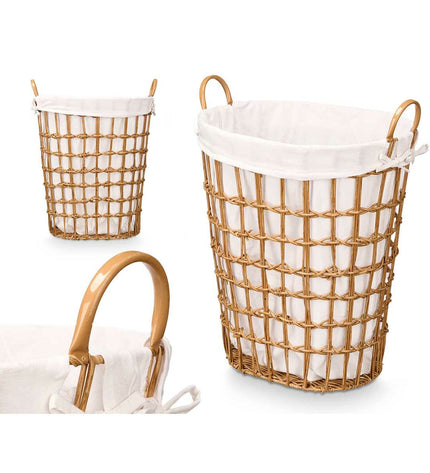 Set of six Kipit storage and organization bags made of natural polyester, polypropylene, iron, plastic, and cotton fabric.