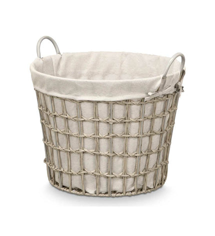 Six Kipit gray polyester storage bags with plastic and cotton blend, ideal for home organization and kitchen storage.