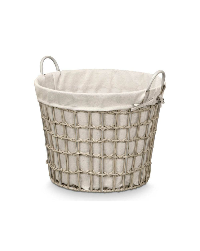 Six Kipit gray polyester storage bags with plastic and cotton blend, ideal for home organization and kitchen storage.