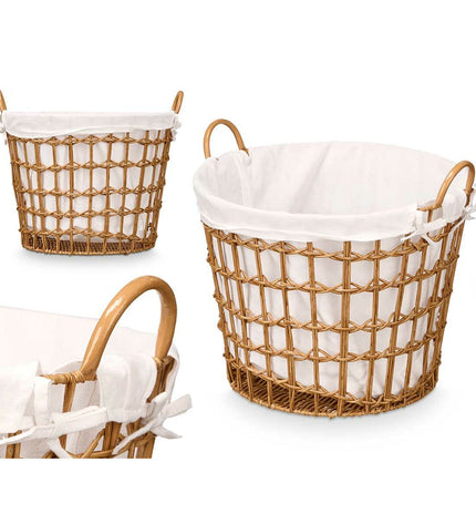 Set of six Kipit storage bags made of natural polyester, polypropylene, iron, plastic, and cotton for home organization.