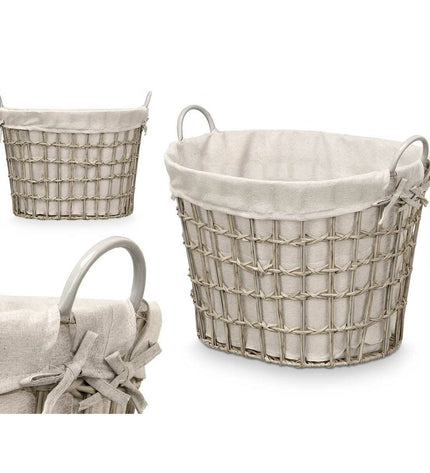 Set of six Kipit gray polyester storage bags with plastic and cotton, suitable for home and kitchen organization.