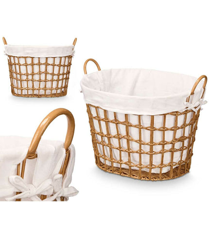 Set of 6 Kipit natural polyester storage bags with cotton and plastic, ideal for home organization and kitchen use.