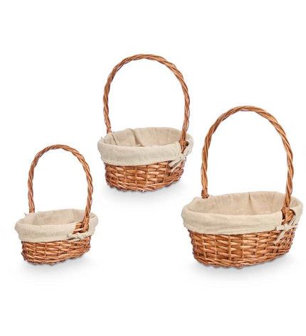 Kipit Mandenset Kipit polyester woven fabric with cotton, in three parts, for home and bathroom storage, dimensions 34x39.5x30cm and 34x40x30cm