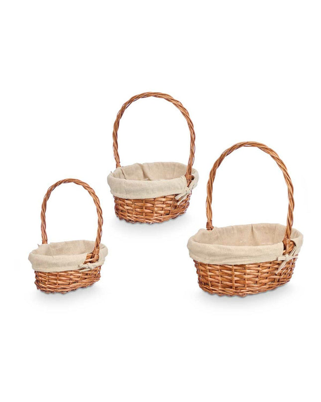 Kipit Mandenset Kipit polyester woven fabric with cotton, in three parts, for home and bathroom storage, dimensions 34x39.5x30cm and 34x40x30cm