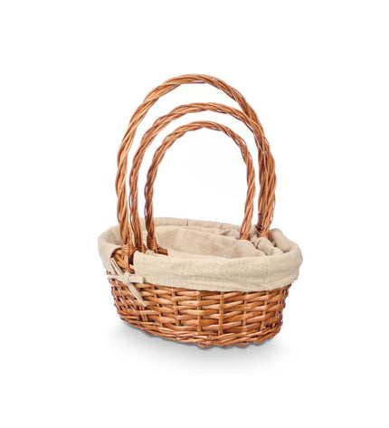 Kipit polyester woven laundry basket with cotton blend, 34x39.5x30cm, 34x40x30cm, three-piece set for home and bathroom.