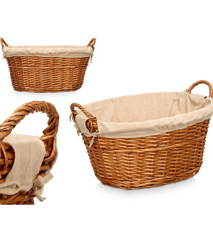 Set of six Kipit natural polyester braid storage bags with 50% cotton, ideal for home organizing and kitchen storage.