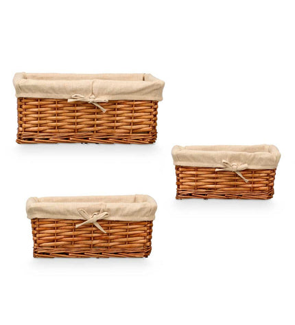Kipit Mandenset Kipit polyester and cotton braided laundry basket with three compartments, measuring 39x16.5x29 cm.