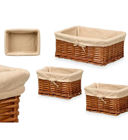 Kipit polyester braided fabric laundry basket with 50% cotton, 39x16x30 cm, three parts, suitable for home and bathroom use.