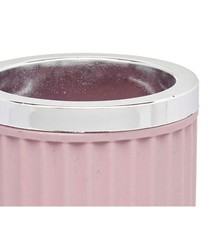Set of 16 pink Berilo plastic glass containers for home, kitchen, and bathroom, measuring 7.5 x 11.5 x 7.5 cm