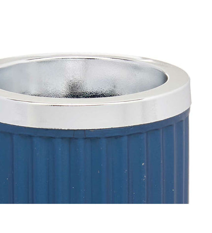 Set of 16 Berilo blue plastic glass containers for home, kitchen, and bathroom use, measuring 7.5 x 11.5 x 7.5 cm.