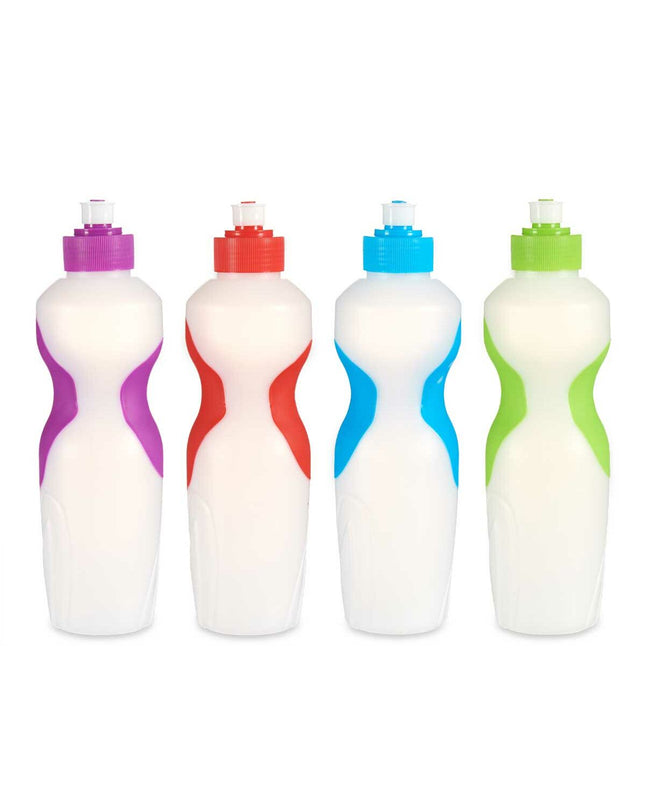 Set of 24 Leknes 700ml polyethylene water bottles for sports, outdoor activities, camping, and hiking.