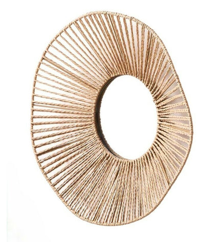 Set of six Gift Decor natural wave-shaped wall mirrors, 41x8x41 cm, for home decor and kitchen decoration.