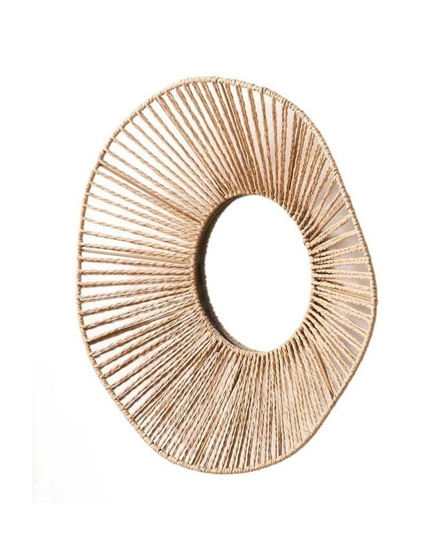 Set of six Gift Decor natural wave-shaped wall mirrors, 41x8x41 cm, for home decor and kitchen decoration.