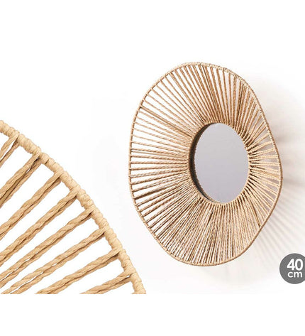 Six natural wave-shaped wall mirrors by Gift Decor, 41x8x41 cm, ideal for home decor and wall decoration.
