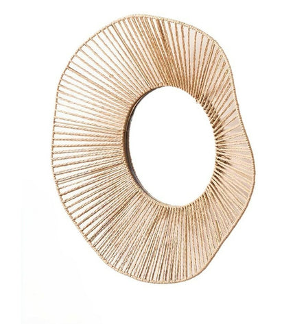 Set of four Gift Decor natural wave-style wall mirrors, 52x9x51 cm, for home decor and interior design.