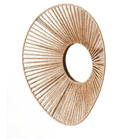Set of four natural oval wall mirrors by Gift Decor, 43x13.5x38 cm, ideal for home decor and interior design.