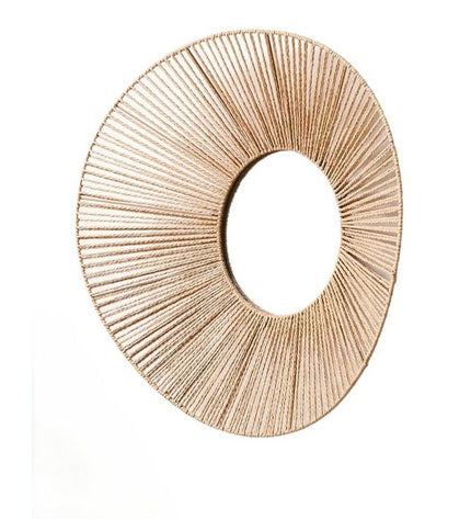 Set of four natural oval wall mirrors by Gift Decor, 62x15x57 cm, ideal for home decor and living spaces.