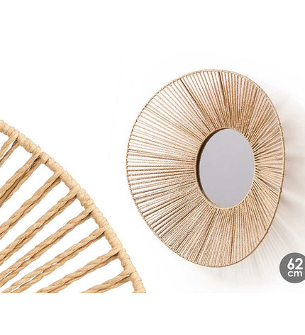 Set of four natural oval wall mirrors by Gift Decor, 62x15x57 cm, suitable for home decor and interior decoration.
