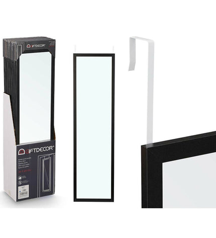 Set of 12 black hanging mirrors by Gift Decor, 30x120 cm, stylish wall decor for home interior.