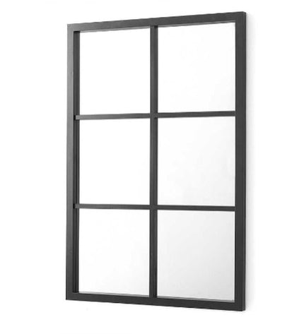 Set of six black square wall mirrors by Gift Decor, 70x47 cm, ideal for home decor and interior design accents.