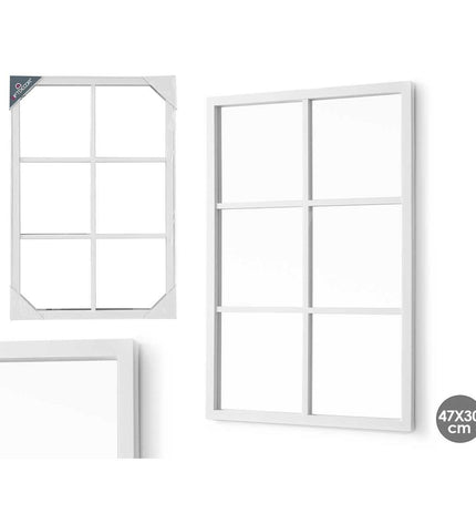 Six Gift Decor white square wall mirrors, 70x47 cm, with 2 cm depth, ideal for home decor and kitchen interior accents.