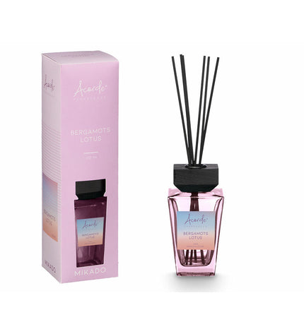 Set of six Acorde Bergamots Lotus parfum sticks in a 500ml container, used for home decor and fragrance.