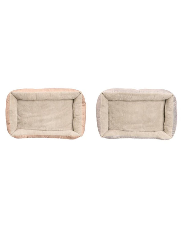 Set of 14 Mascow gray and kaki dog beds, 70x50x15 cm, showing plush fabric and cushioned design for pet comfort.