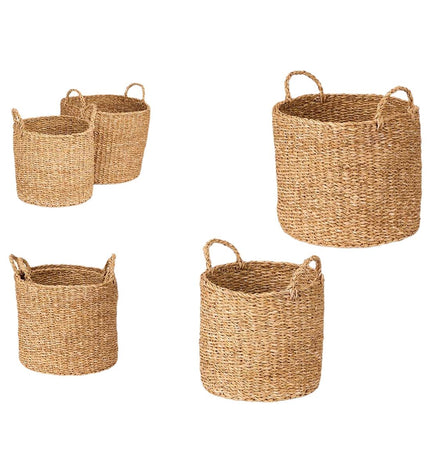 Gift Decor mandenset in bruin, Zeealgen design, two-piece storage containers for home and kitchen organization